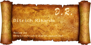 Ditrich Rikarda névjegykártya